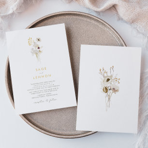 Invitation Mariage Fleur sauvage simple Whimsical