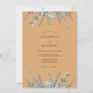 Invitation Mariage Fleur Sauvage Violette Ocre