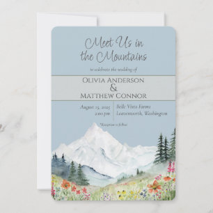 Invitation Mariage Fleur sauvage Watercolor Mountain
