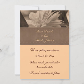 Invitation Mariage Fleur Sepia Clematis Sauvez La Date
