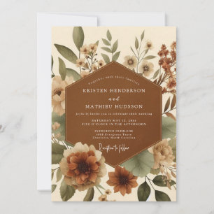 Invitation Mariage Fleur Terracotta Pastorale