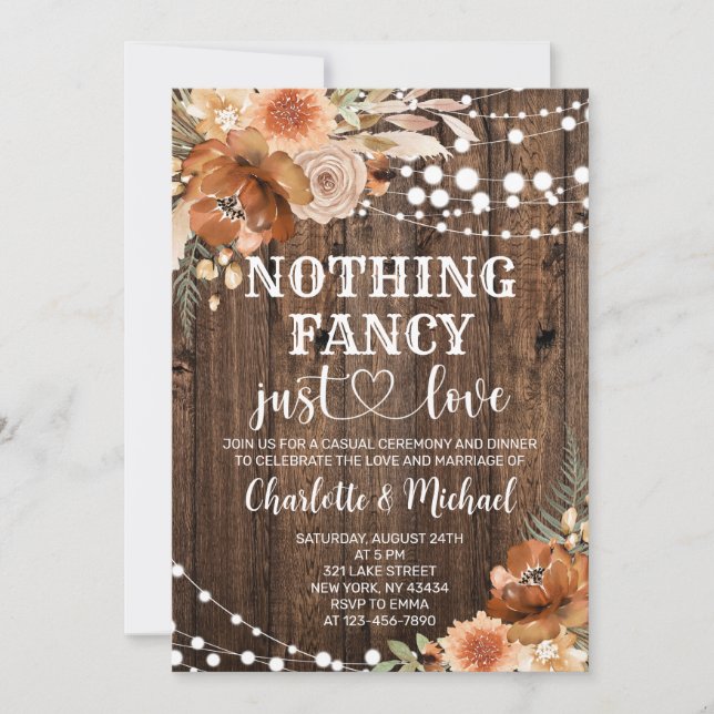 Invitation Mariage Fleur Terracotta Rien de Fantaisiste Juste (Devant)