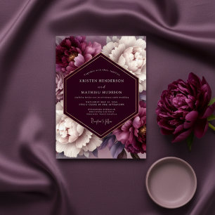 Invitation Mariage Fleurie Abondante de Prune