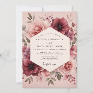 Invitation Mariage Fleurie Aquarelle de Bourgogne