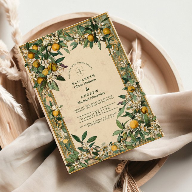 Invitation Mariage Fleurie de Citron (Créateur téléchargé)