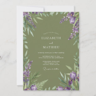 Invitation Mariage Fleurie de Lavande Verdoyante