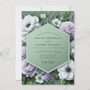 Invitation Mariage Fleurie de Lilas Verdoyant