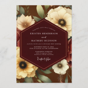 Invitation Mariage Fleurie d'Ivoire de Bourgogne