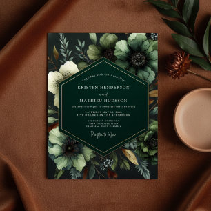 Invitation Mariage Fleurie Émeraude Humeur