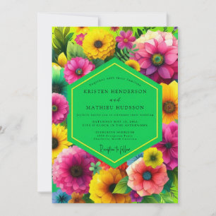 Invitation Mariage Fleurie Magenta