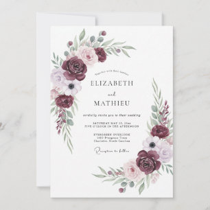 Invitation Mariage Fleurir Fleur de Bourgogne Améthyste