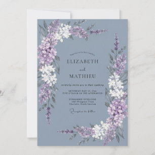 Invitation Mariage Fleurissant à la Lavande Bleue