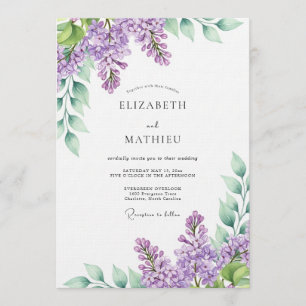 Invitation Mariage Fleurissant de Lavande dans un Style Pictu