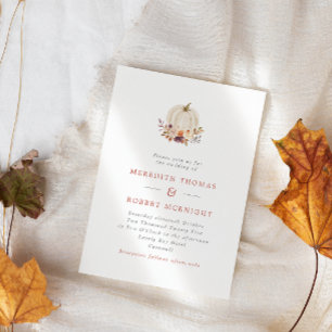 Invitation Mariage Fleuriste de Citrouille Blanche Pourpre & 