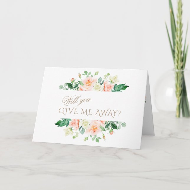 Invitation Mariage Fleurs Blanches Rose Élégant (Devant)