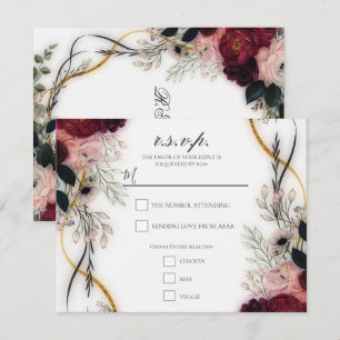 Invitation Mariage Fleurs de Jardin de Prunier Velours 