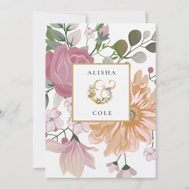 Invitation Mariage Fleurs d'été (Devant)