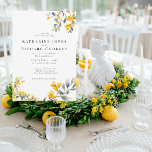 Invitation Mariage Fleurs Jaunes Modernes II sans Parents
