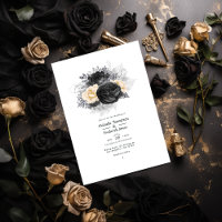 Mariage Fleurs Noires et Dorées Vintage Abeilles