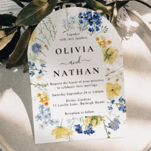 Invitation Mariage Fleurs Sauvages Aquarelle Moderne