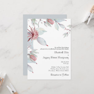Invitation Mariage Fleurs Tropicales Australiennes Poussiéreu