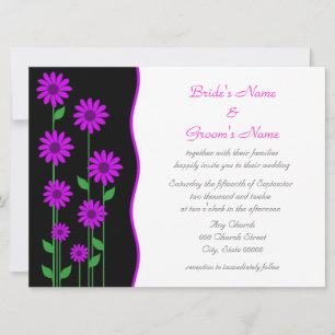 Invitation Mariage Fleurs Violettes Mignonnes Modernes