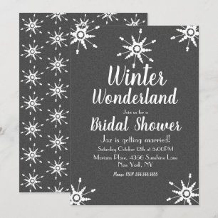 Invitation Mariage Flocon de Neige Gris