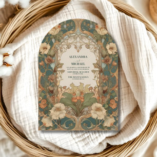 Invitation Mariage Flora Art Nouveau Vintage