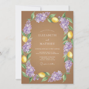 Invitation Mariage Floraison Artistique Lilas Citron