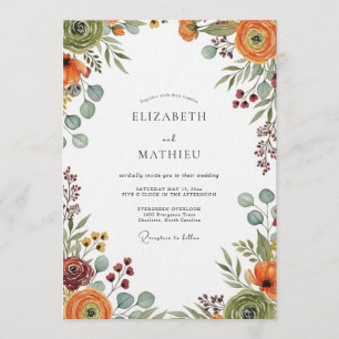 Invitation Mariage Floraison Automnale Ocbre & Sarrasin