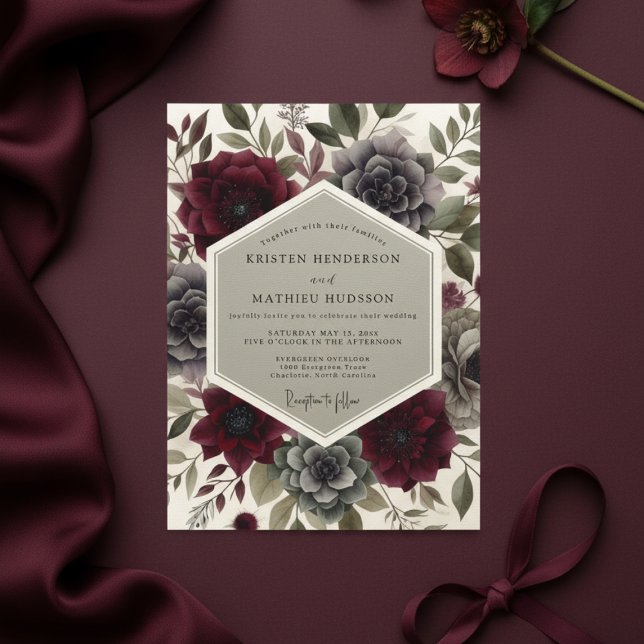 Invitation Mariage Floraison Botanique de Bourgogne (Créateur téléchargé)