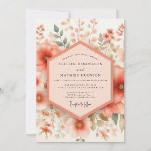 Invitation Mariage Floraison de Corail