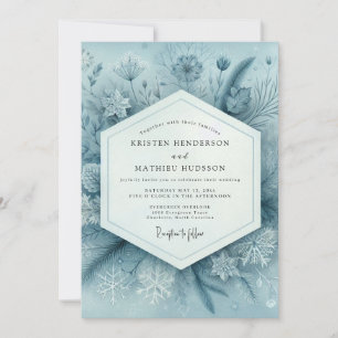 Invitation Mariage Floraison de la forêt bleu ardoise