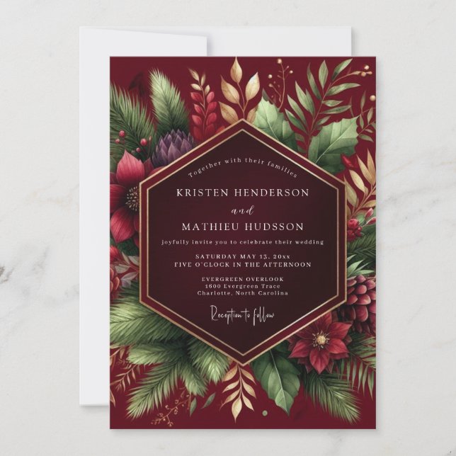 Invitation Mariage Floraison de la Forêt de Bourgogne (Devant)