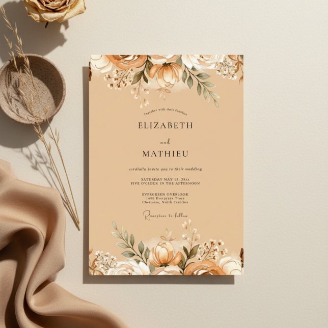 Invitation Mariage Floraison de la récolte de pêches (Créateur téléchargé)