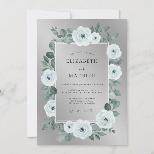 Invitation Mariage Floraison de Menthe (Devant)