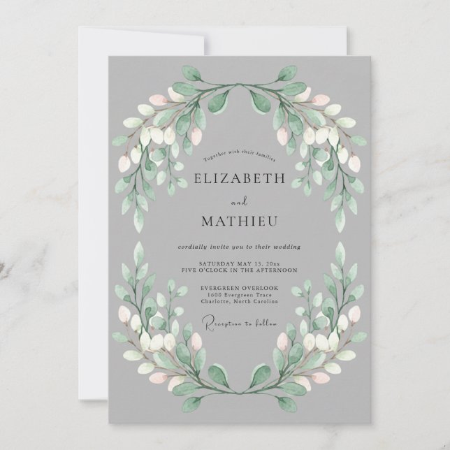 Invitation Mariage Floraison de Sauge Verte (Devant)