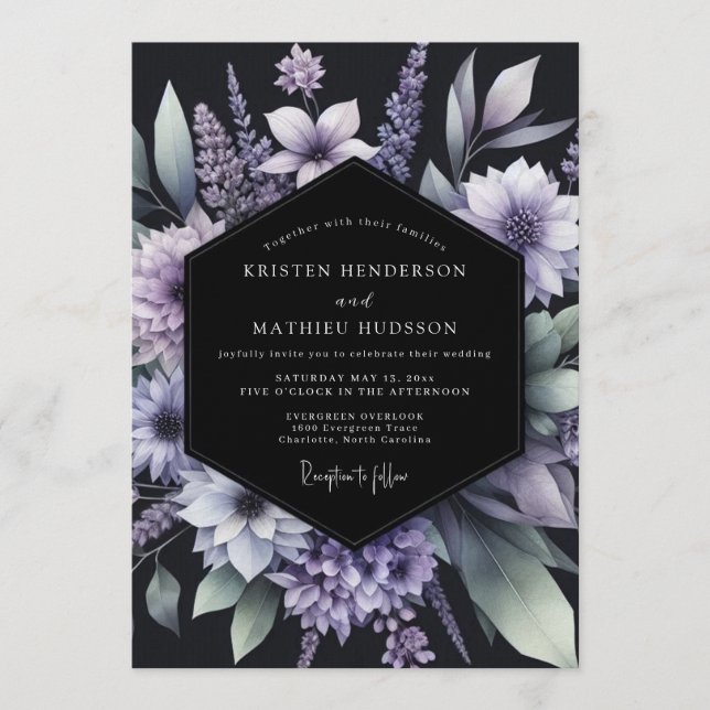 Invitation Mariage Floraison Éthérée de Lavande (Devant)