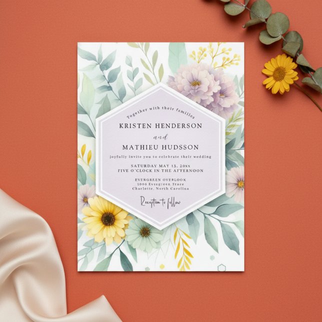 Invitation Mariage Floraison Éthérée de Lavande (Créateur téléchargé)