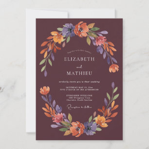 Invitation Mariage Floraison Ethérée de Prune