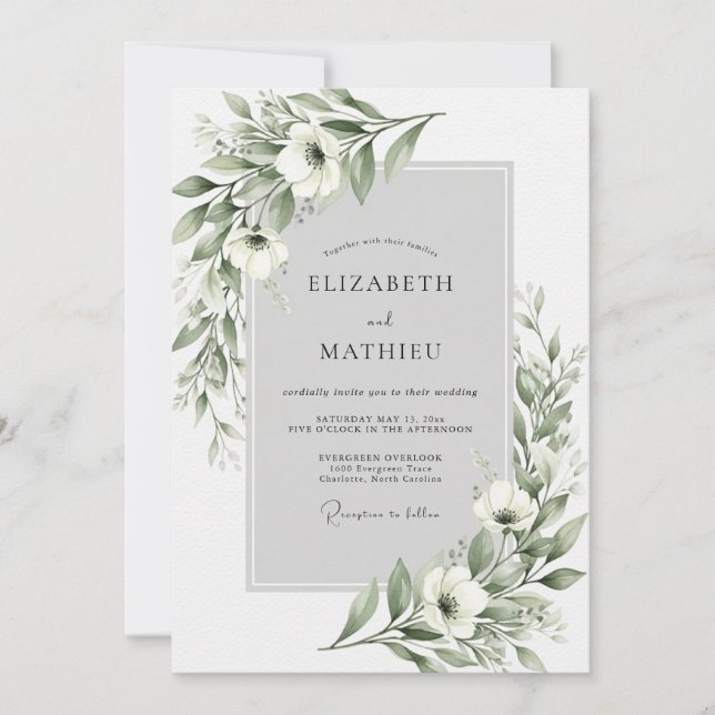 Invitation Mariage Floraison Ethérée de Sauge (Devant)
