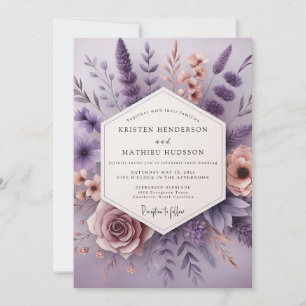 Invitation Mariage Floraison Fantaisiste de Lavande