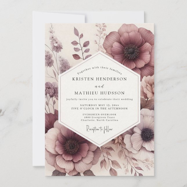 Invitation Mariage Floraison Fleurie de Prunier (Devant)