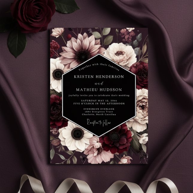 Invitation Mariage Floraison Gothique de Bourgogne (Créateur téléchargé)