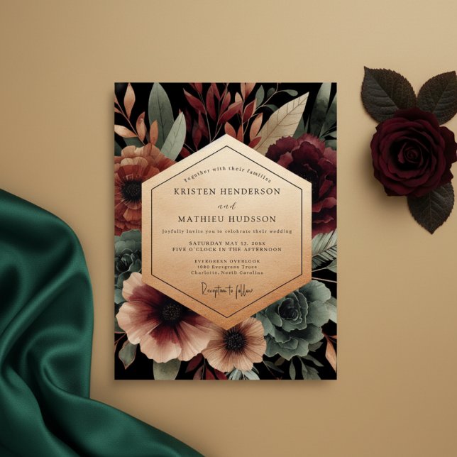 Invitation Mariage Floraison Nocturne Bourguignonne (Créateur téléchargé)