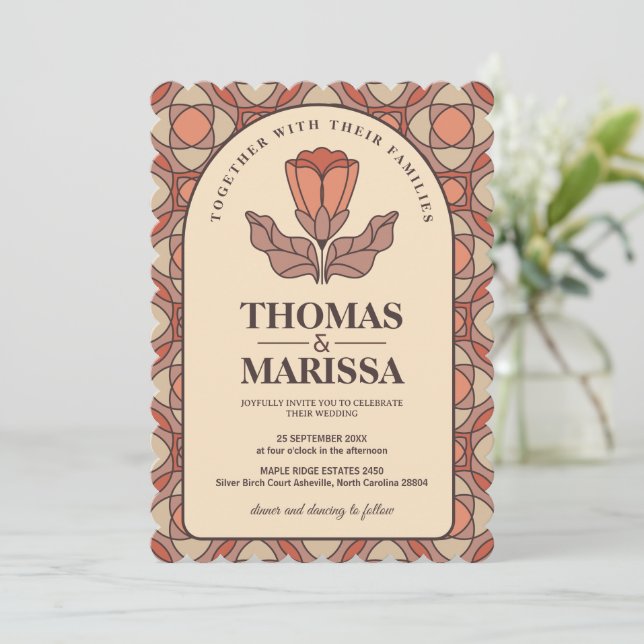 Invitation Mariage Floral (Debout devant)