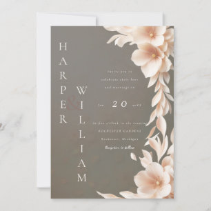 Invitation mariage floral 3d moderne