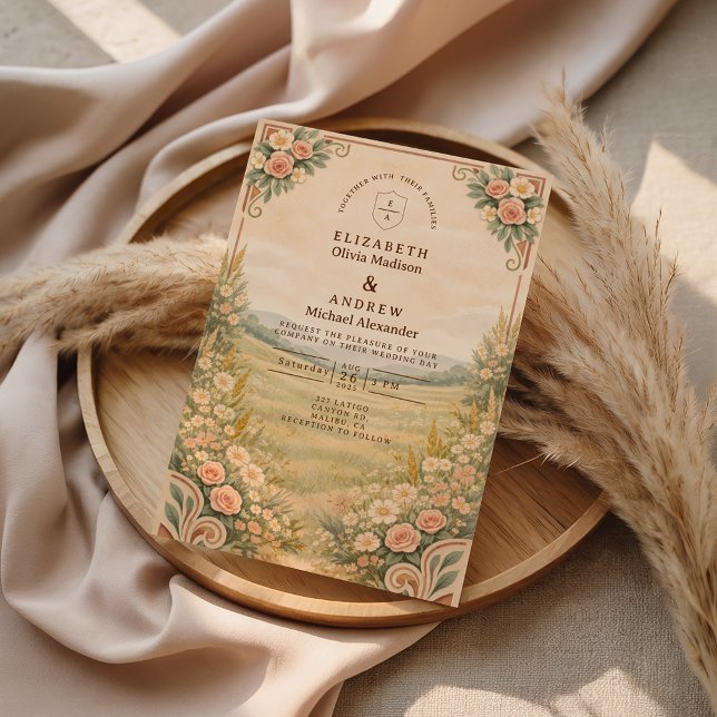 Invitation Mariage Floral à l'Arche du Désert Occidental (Créateur téléchargé)