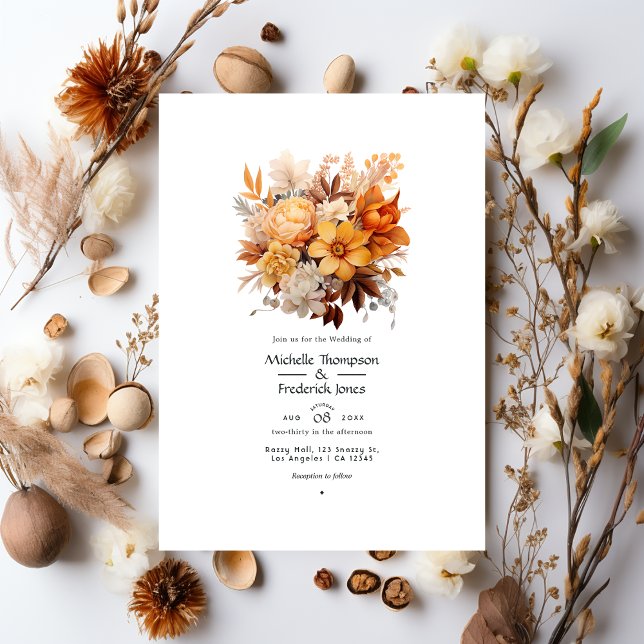 Invitation Mariage Floral à l'essentiel (Créateur téléchargé)