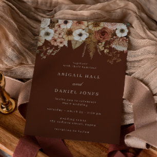 Invitation Mariage floral à séchage bohème moderne
